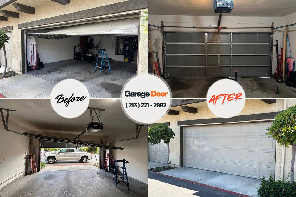 Before and after: garage door repair Coleraine, MN